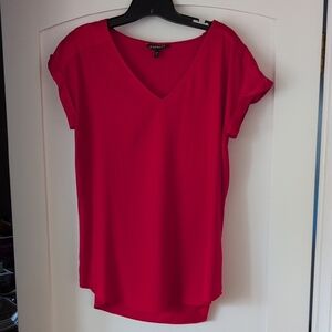 Express Vivid Red Short Sleeve Blouse
